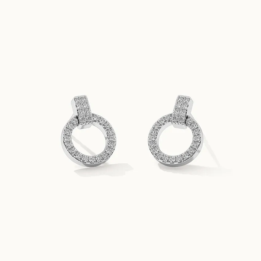 Open Circle Diamond Earrings