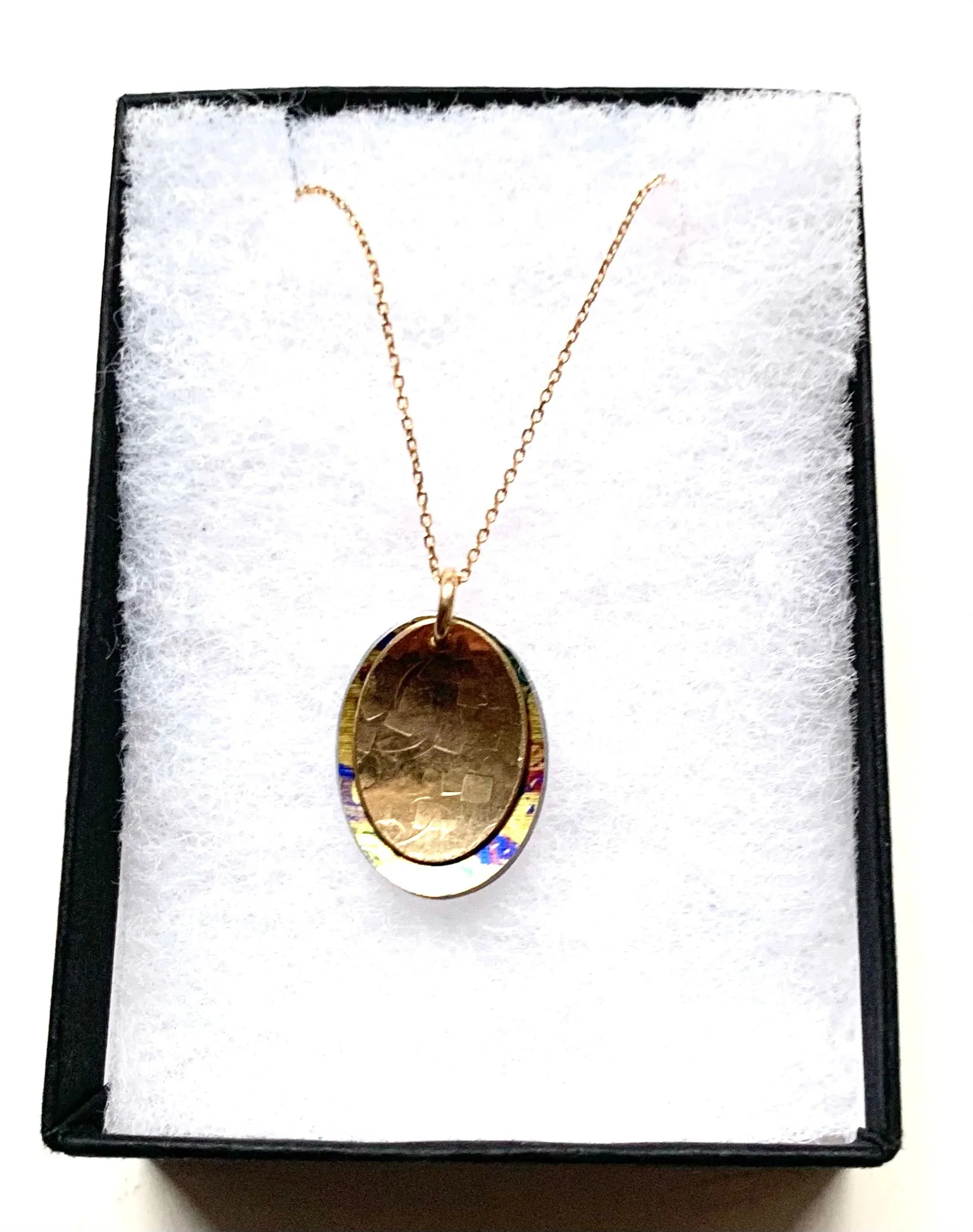 Oval 9ct Gold / aluminium necklace