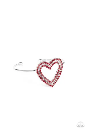 Paparazzi Bracelet ~ Heart Opener - Red