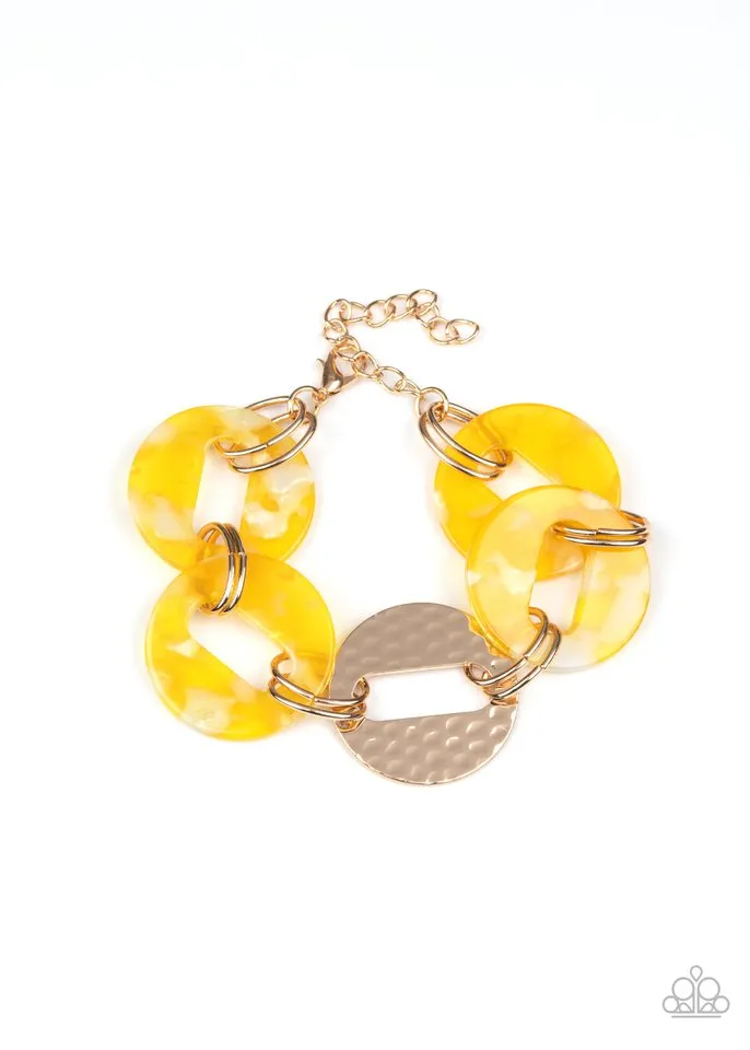 Paparazzi Bracelet ~ Retro Recharge - Yellow