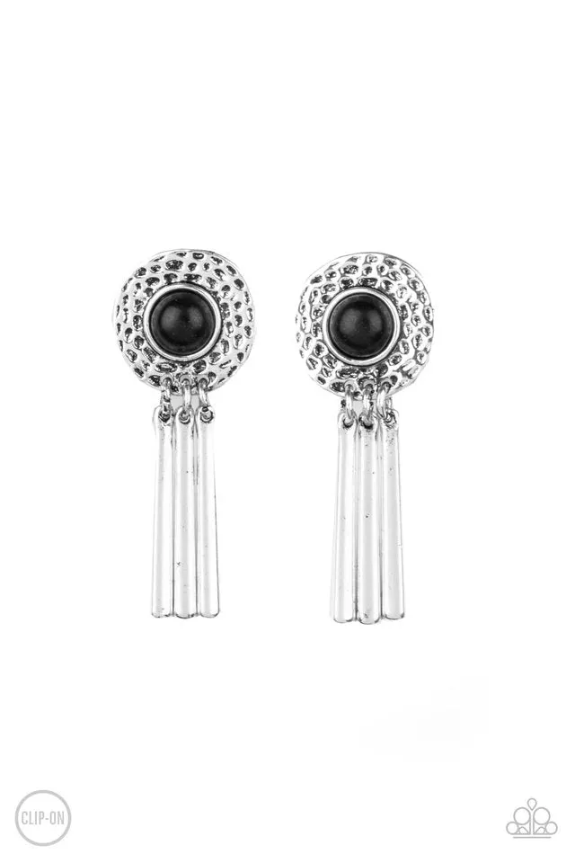 Paparazzi Earring ~ Desert Amulet - Black