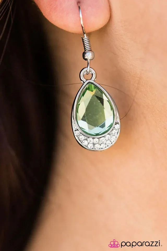 Paparazzi Earring ~ Ocean Cruise - Green