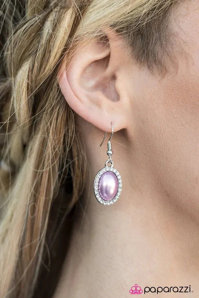 Paparazzi Earring ~ Timelessly Tampa - Purple