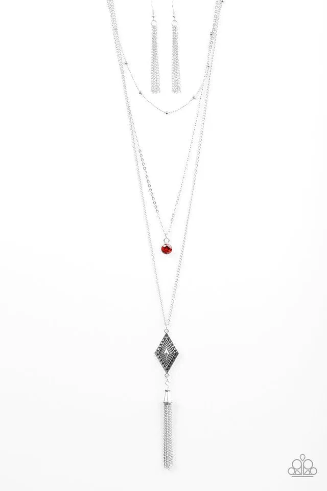 Paparazzi Necklace ~ Hightail It - Red