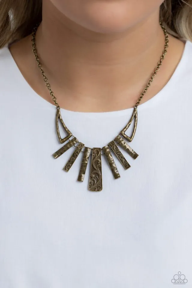 Paparazzi Necklace ~ Paisley Pastime - Brass