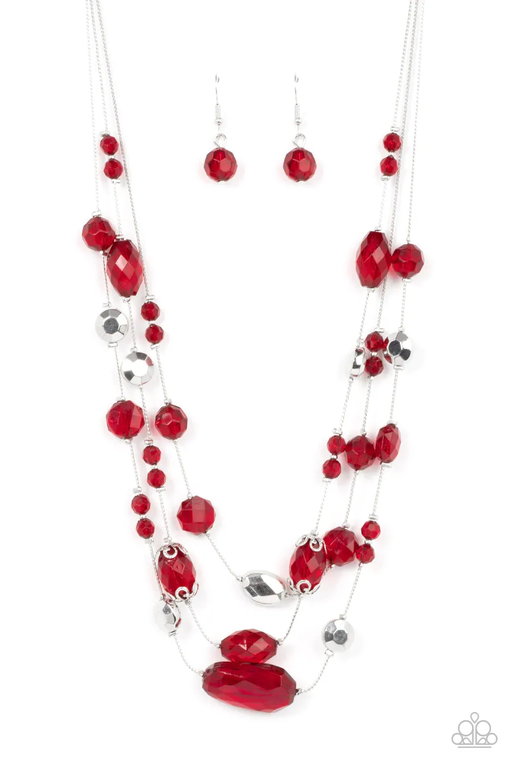 Paparazzi Necklace ~ Prismatic Pose - Red