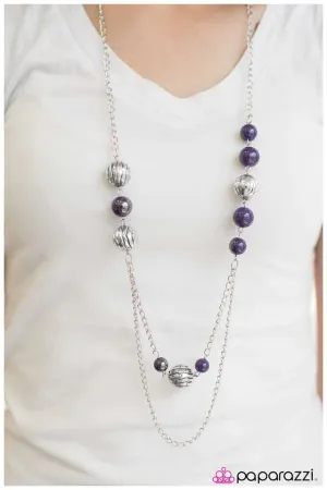 Paparazzi Necklace ~ Right On Time - Purple