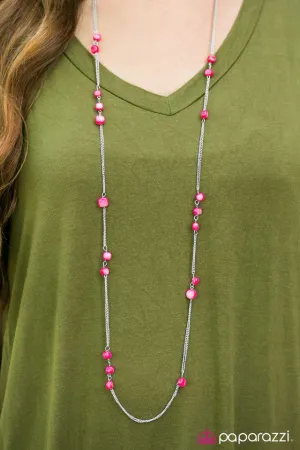 Paparazzi Necklace ~ Rocky Falls - Pink