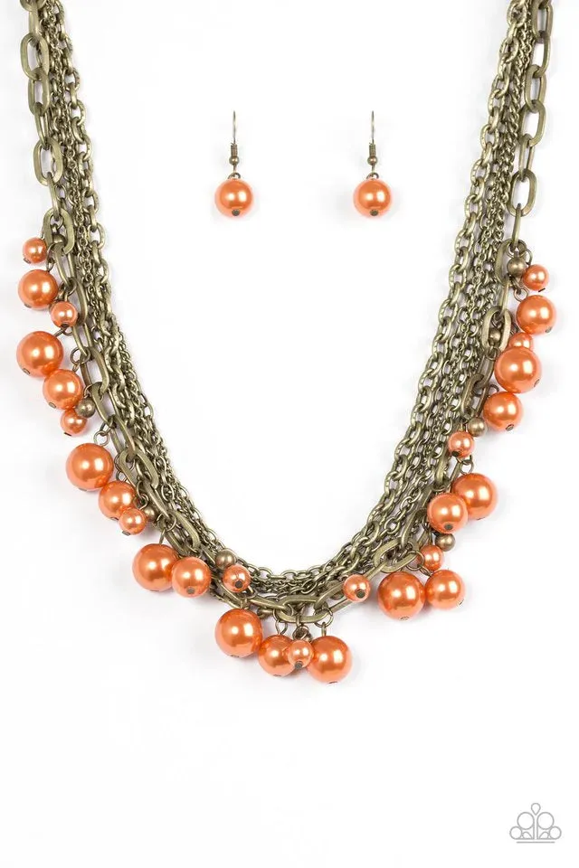 Paparazzi Necklace ~ Shipwrecked Shimmer - Orange