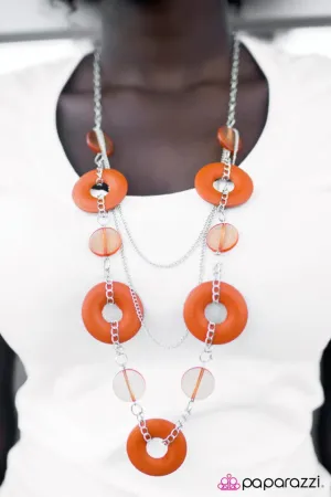 Paparazzi Necklace ~ Sometime After Midnight - Orange