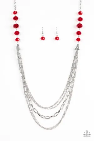 Paparazzi Necklace ~ Turn It Up-Town - Red