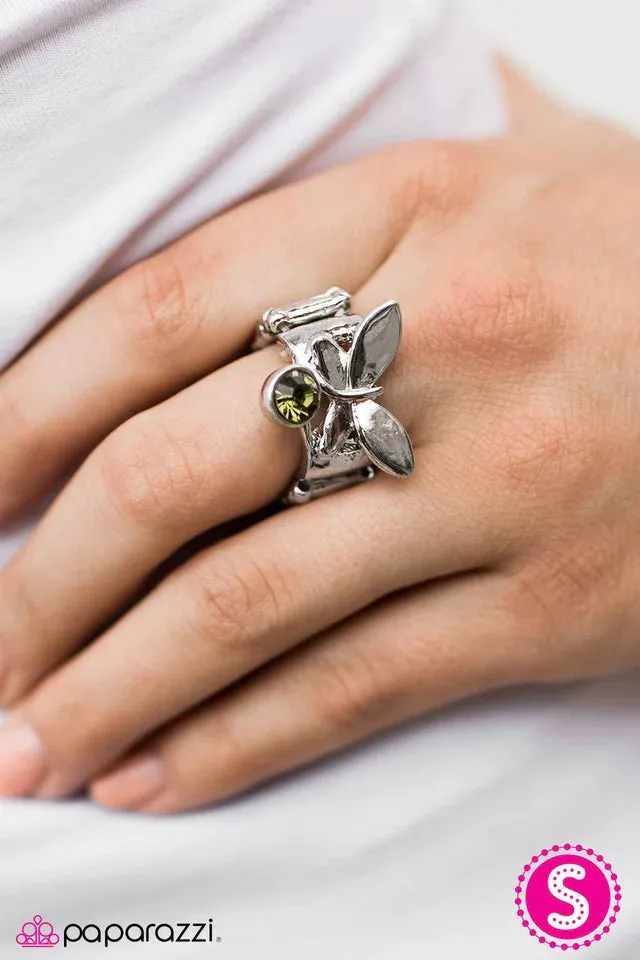 Paparazzi Ring ~ Butterfly Fly By - Green