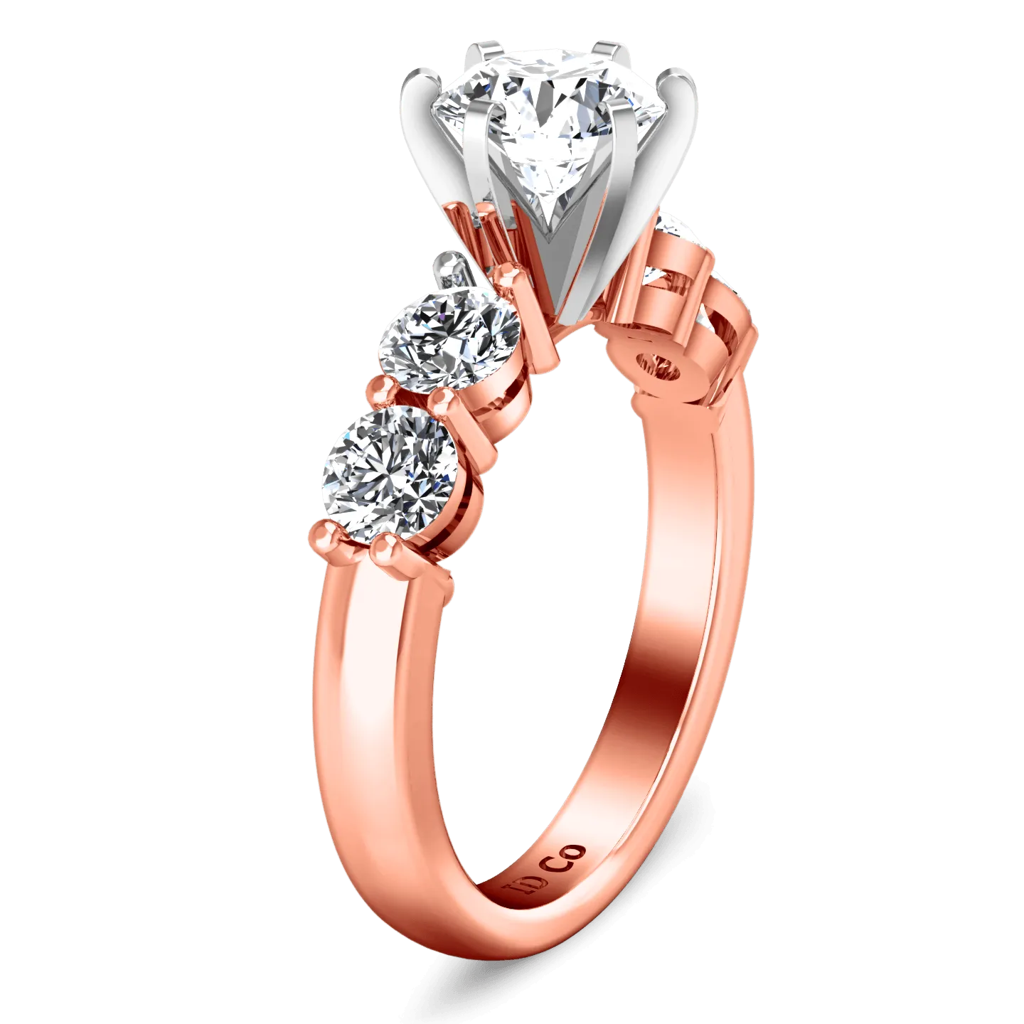 Pave Diamond Engagement Ring Journey 14K Rose Gold