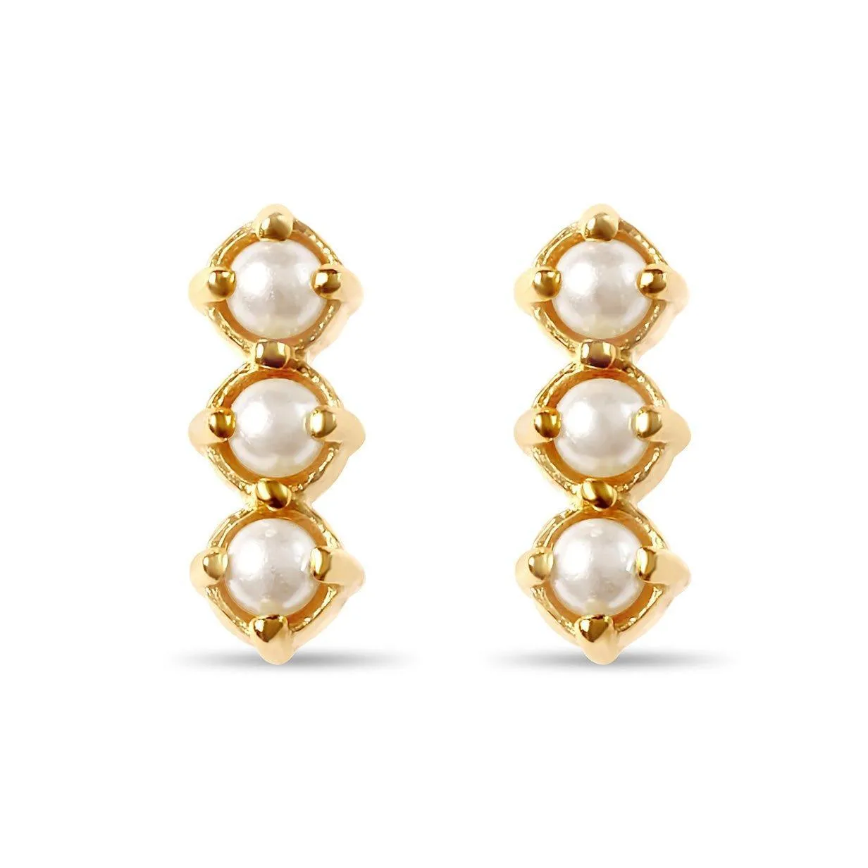 Pearl Bar Stud Earrings