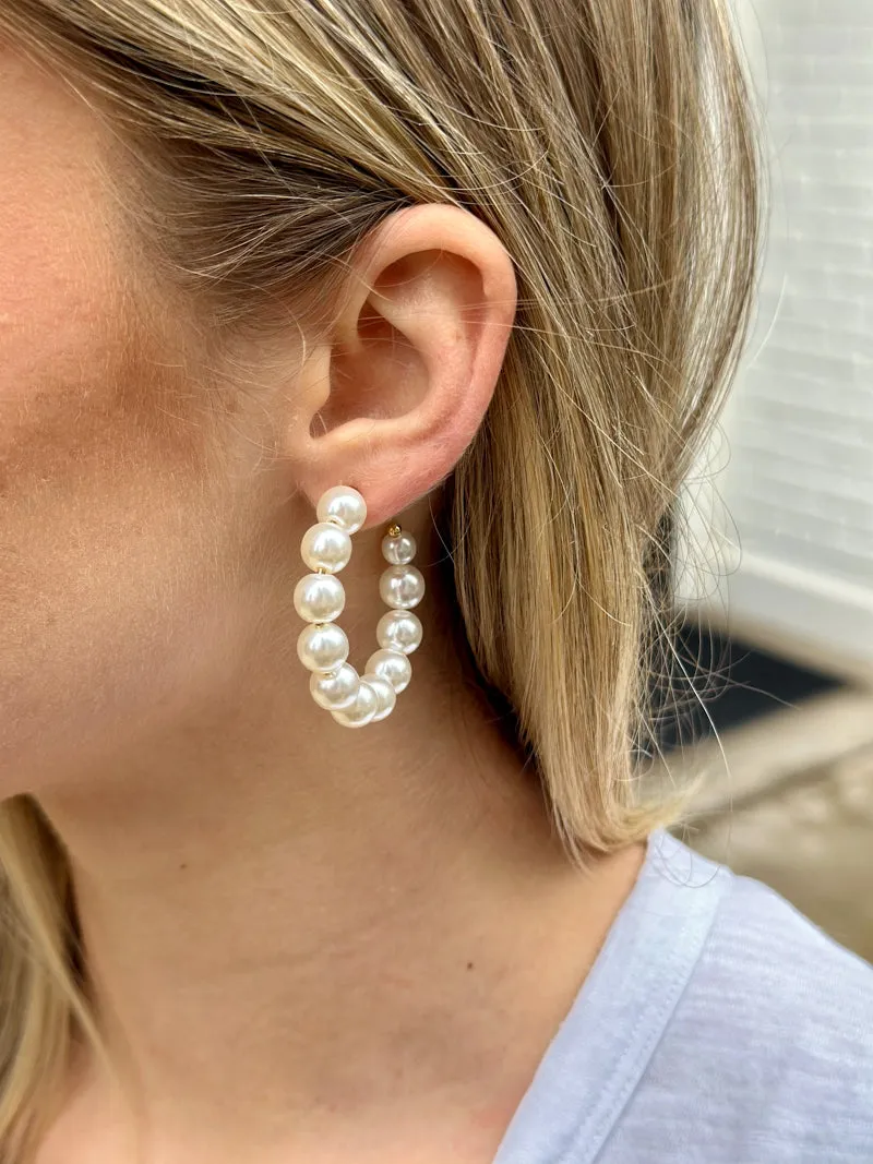 Pearl Hoop Earrings