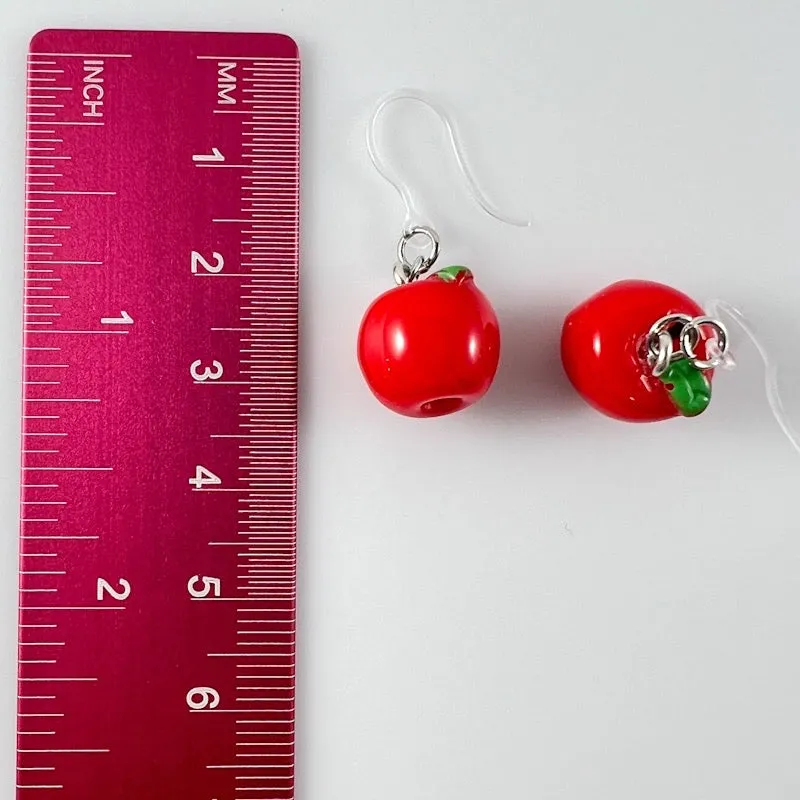 Perfect Apple Dangles Hypoallergenic Earrings for Sensitive Ears Made with Plastic Posts