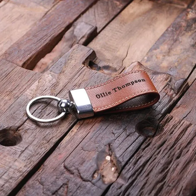 Personalized Engraved Groomsmen Shot Glass & Key Chain Set