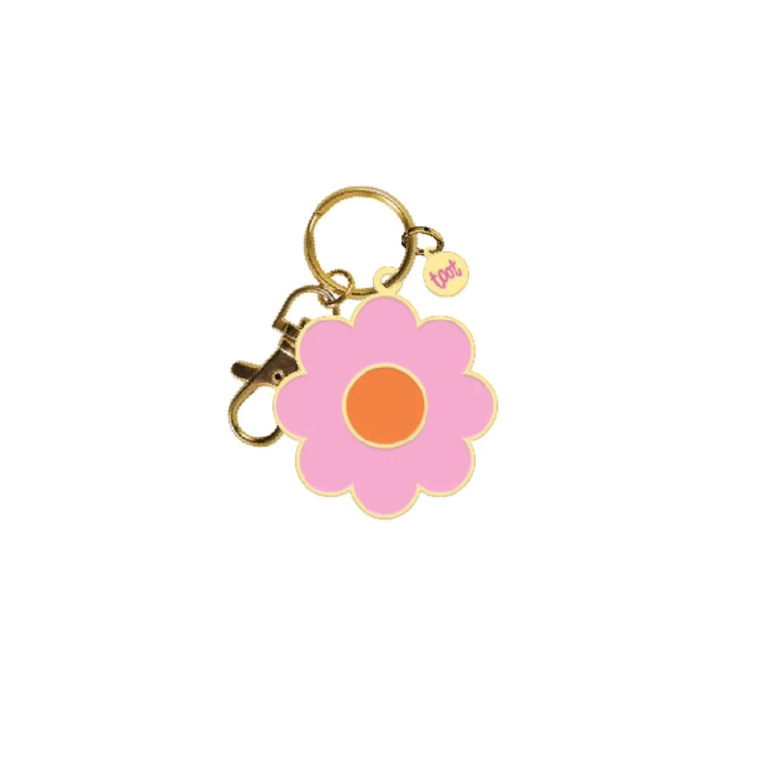 Pink Daisy Key Charms