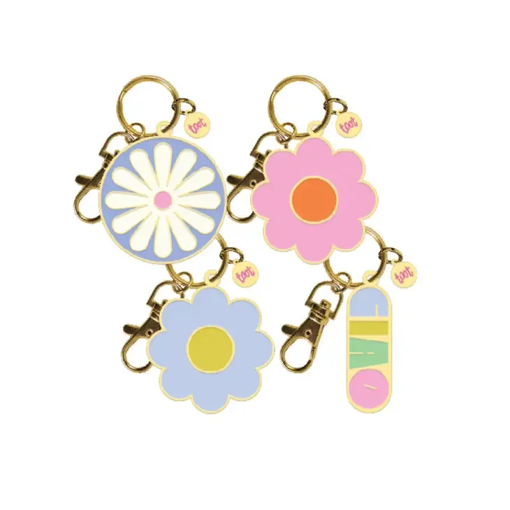 Pink Daisy Key Charms