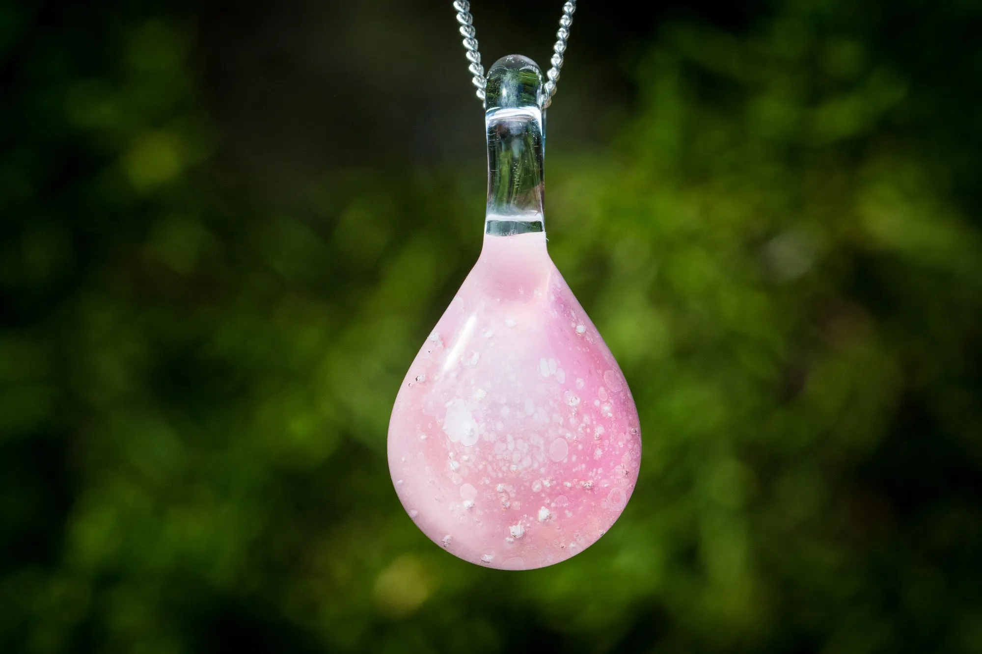 Pink Moon Pendant with Cremation Ashes