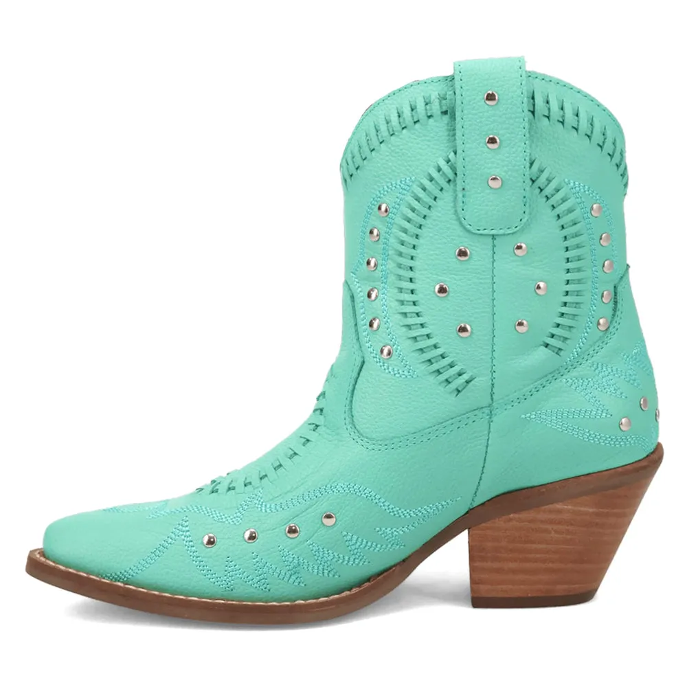 Precious Embroidered Studded Snip Toe Cowboy Booties