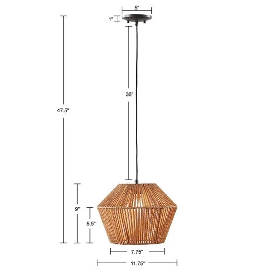 Ramsey Natural Woven Rope Pendant Lamp