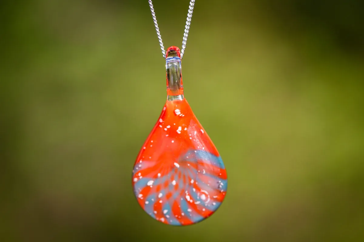 Rising Sun Pendant with Cremation Ash