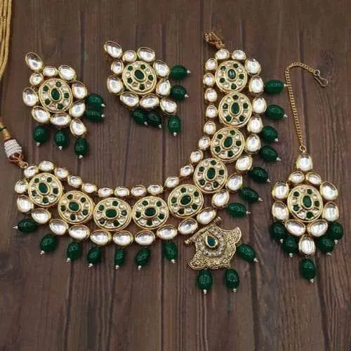 Round Kundan Studded Outline Necklace Set