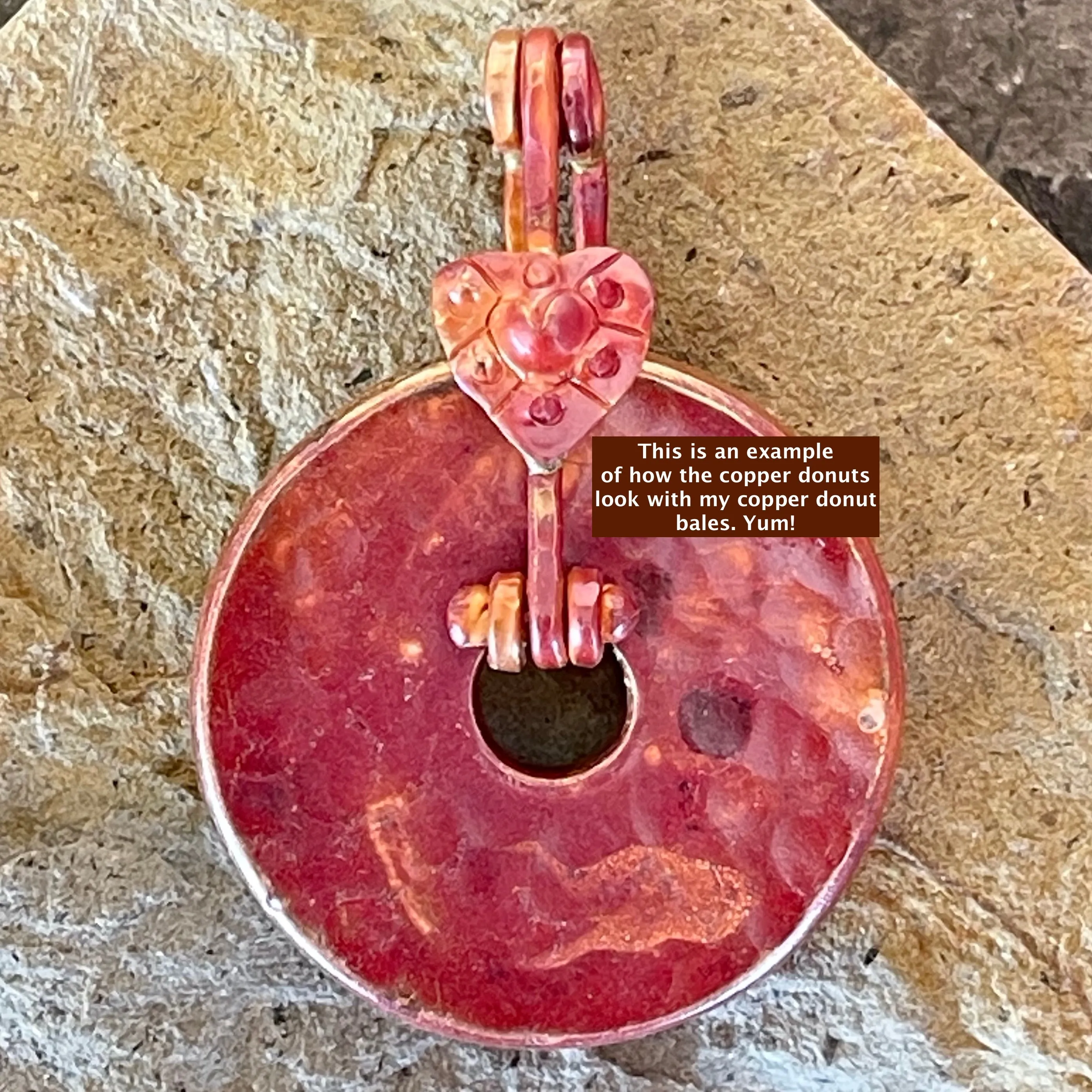 Rustic Copper Doughnut Pendant for Jewelry Design