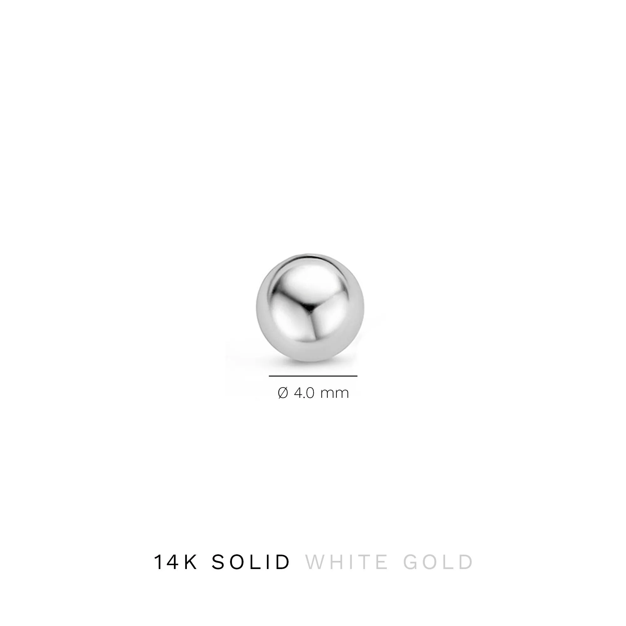 Saint Germain Finou 14 karat white gold ear studs with sphere