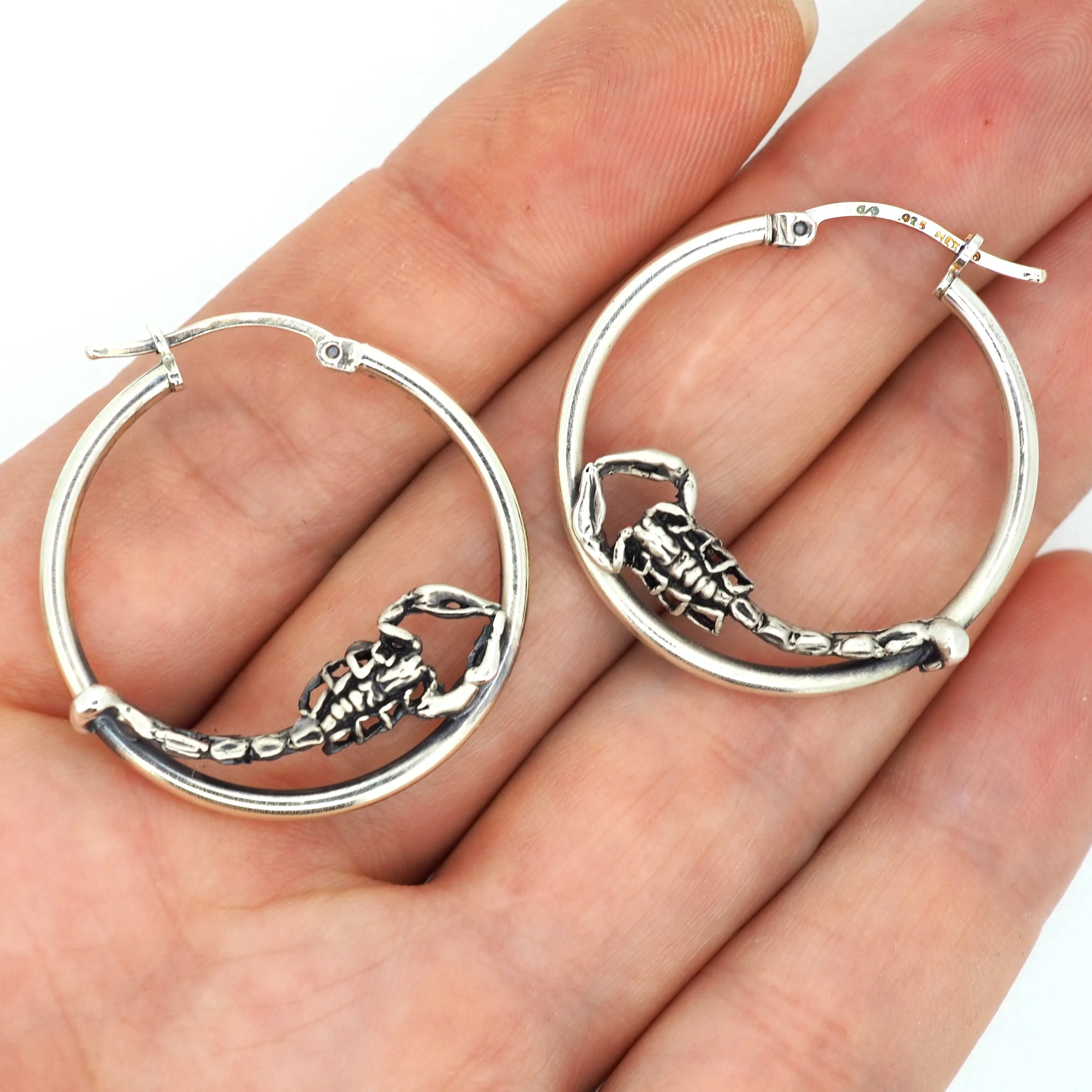 scorpion mini hoop earrings