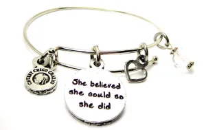 She Believed She Could So She Did Bangle Bracelet