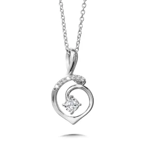 Silver Diamond Swirl Pendant