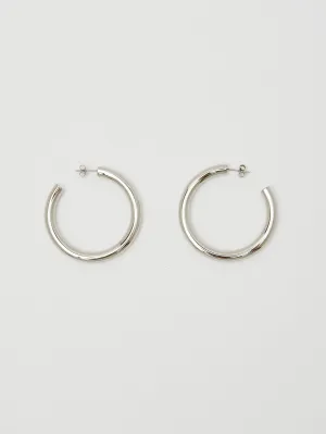 Silver Hollow Hoops