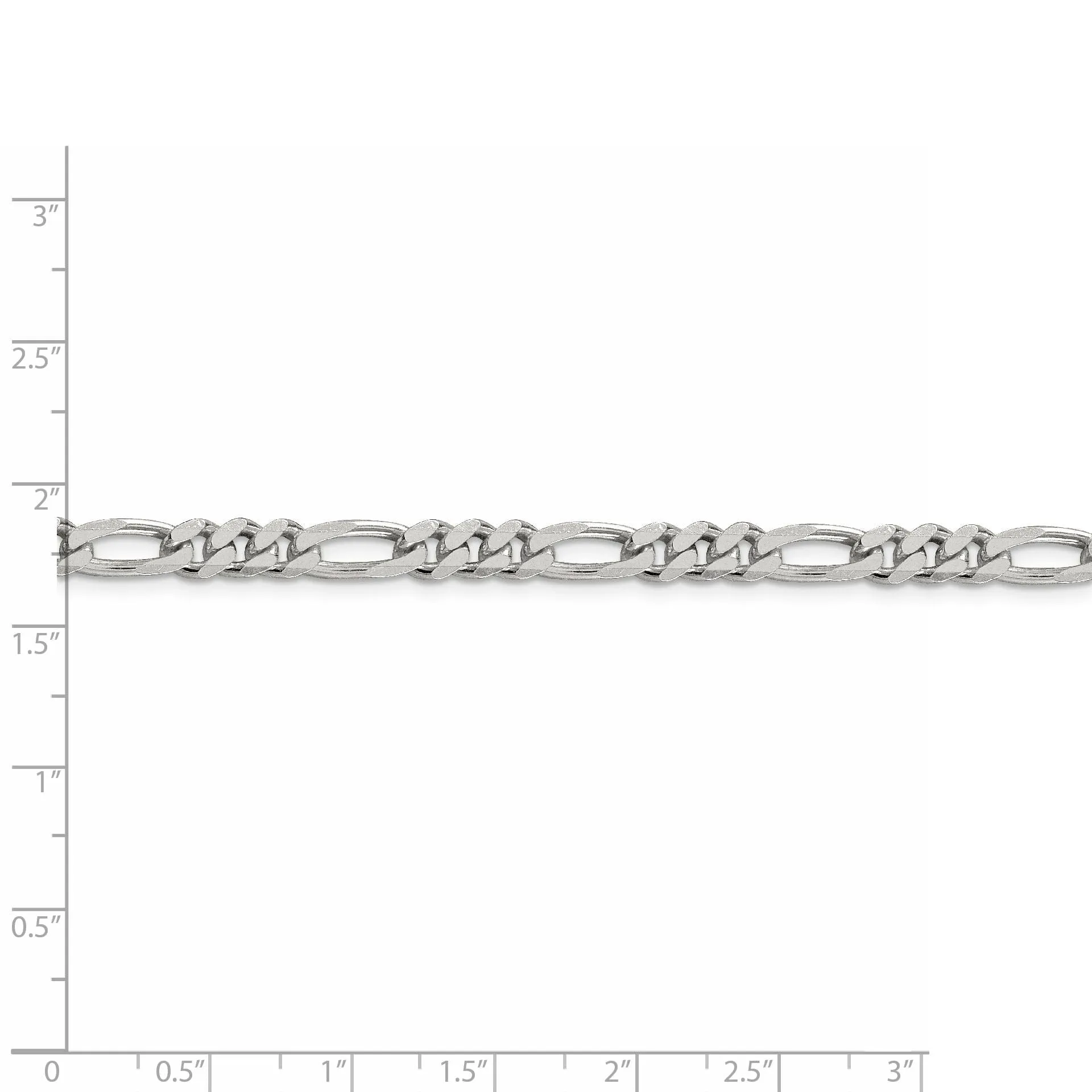 Silver Polished 5.25-mm Solid Figaro Chain