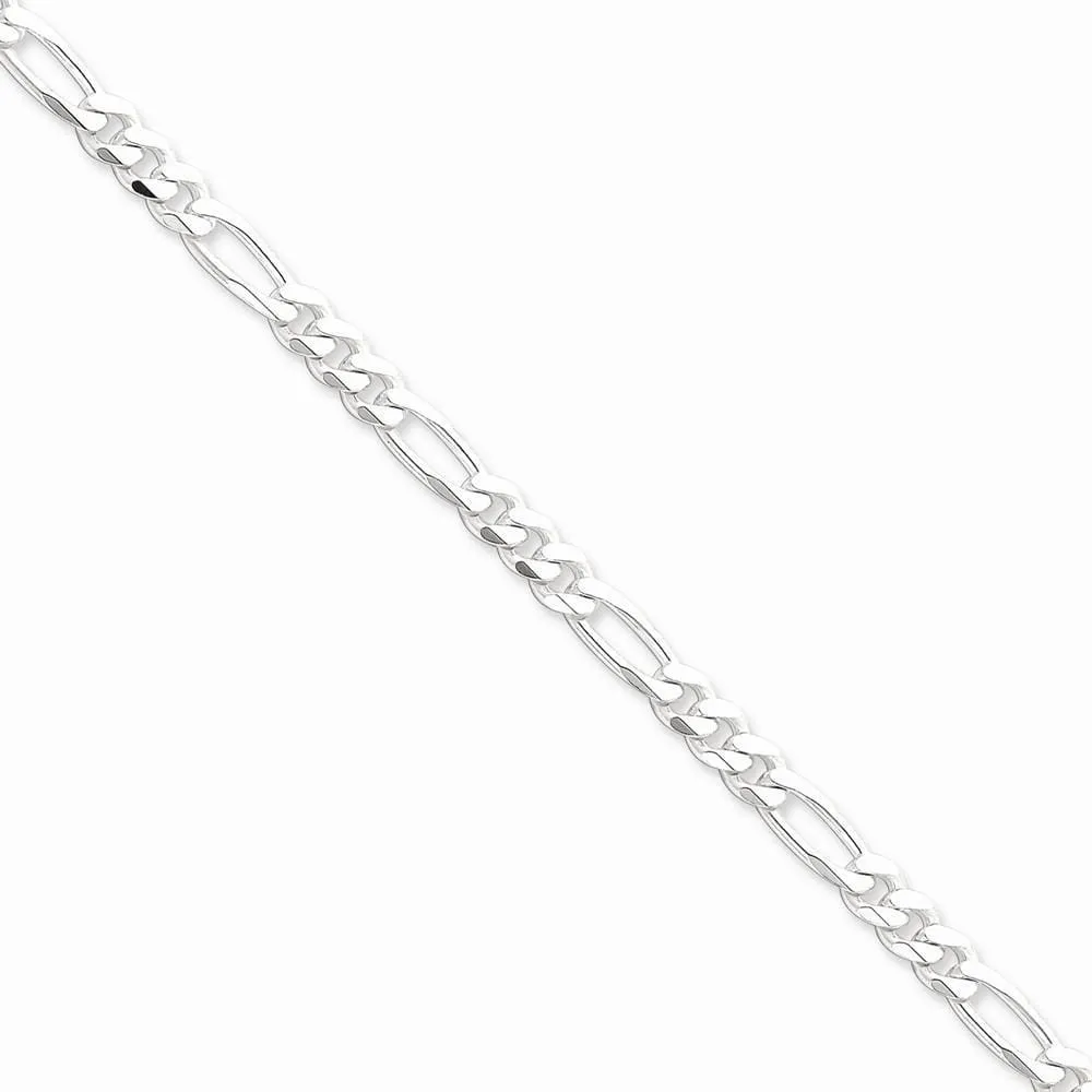 Silver Polished 5.25-mm Solid Figaro Chain