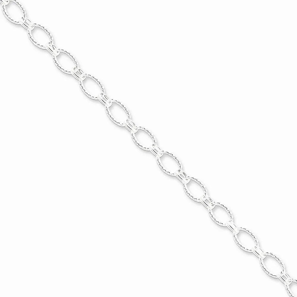 Silver Polished 6.10-mm Fancy Rolo Chain