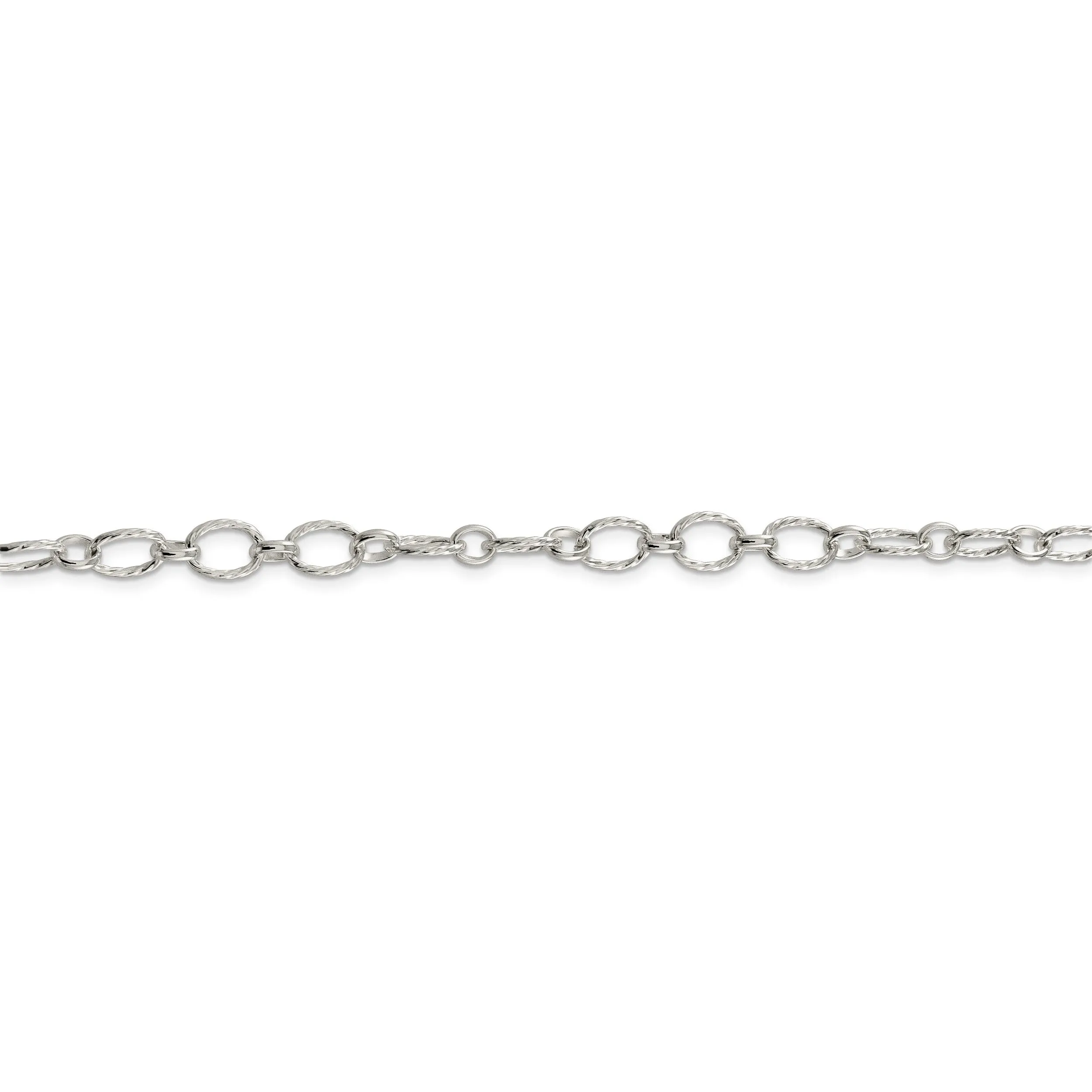 Silver Polished 6.10-mm Fancy Rolo Chain