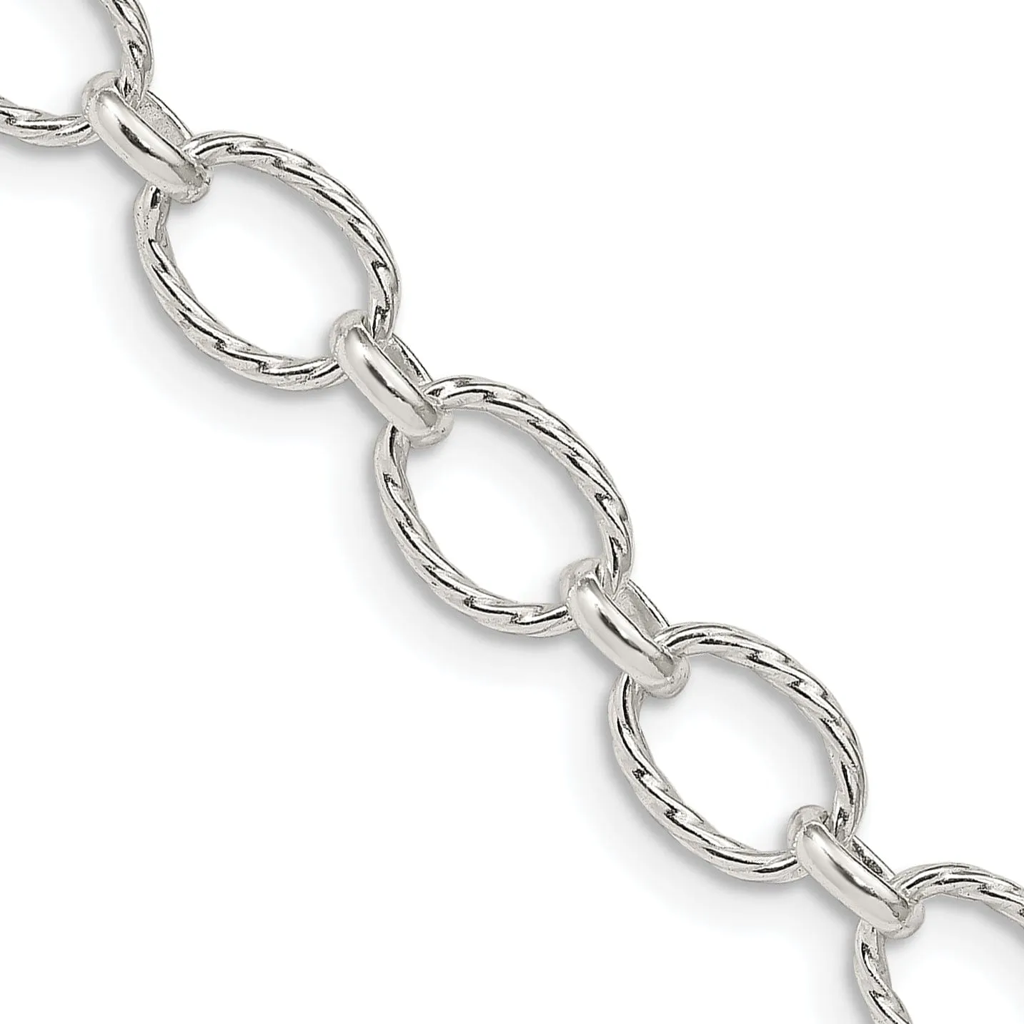 Silver Polished 6.10-mm Fancy Rolo Chain