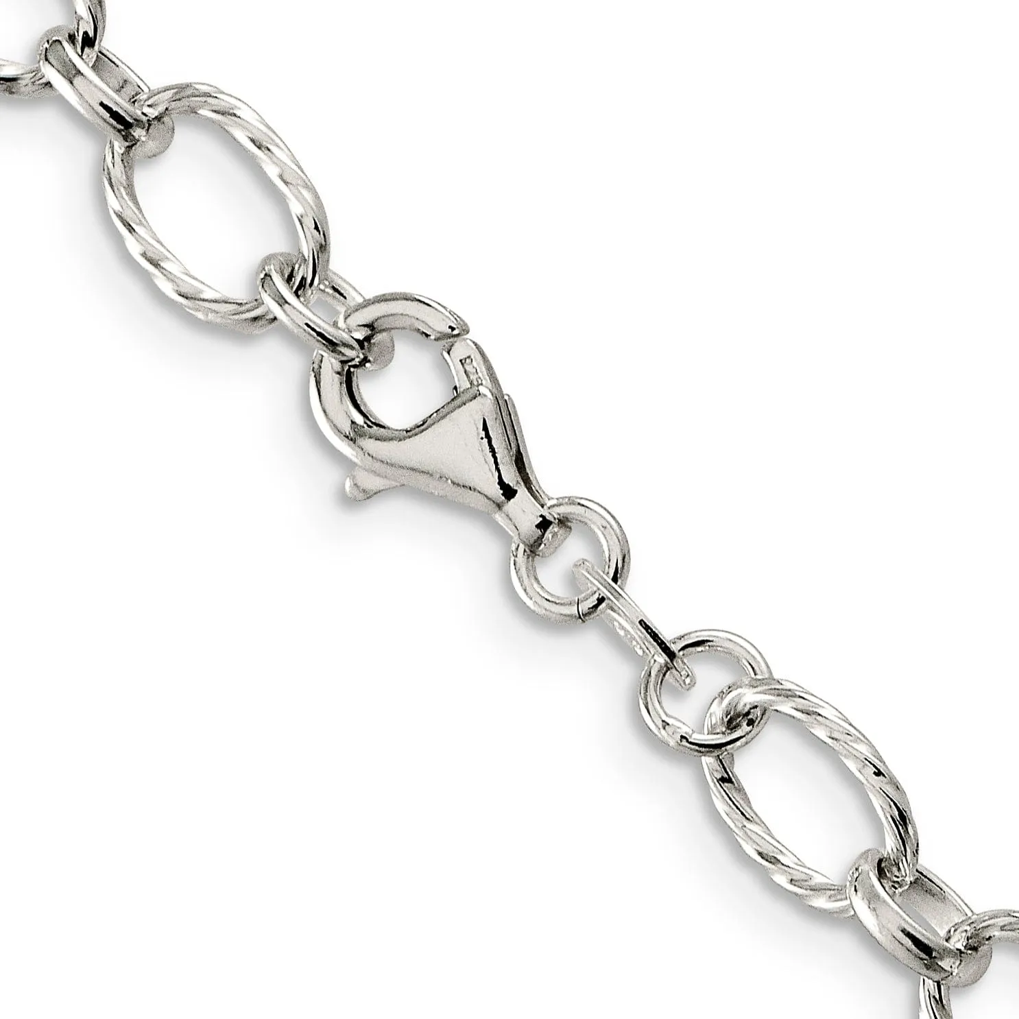 Silver Polished 6.10-mm Fancy Rolo Chain