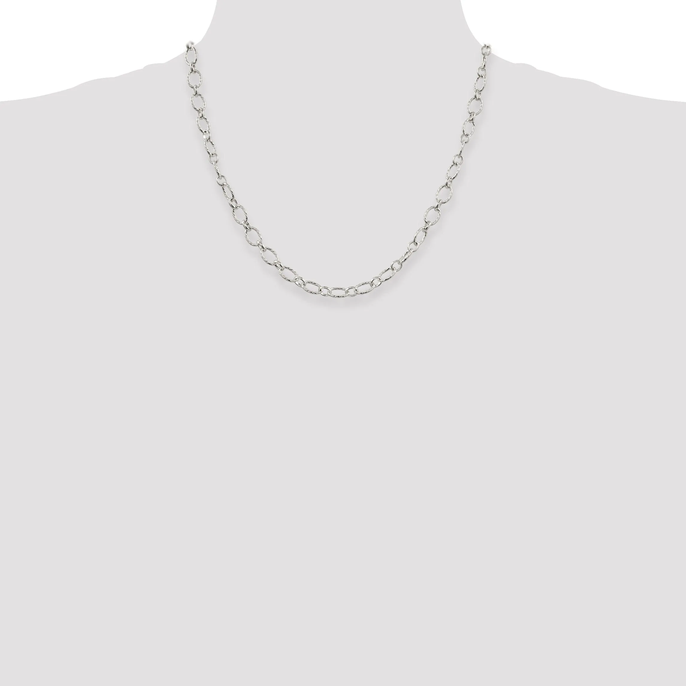 Silver Polished 6.10-mm Fancy Rolo Chain