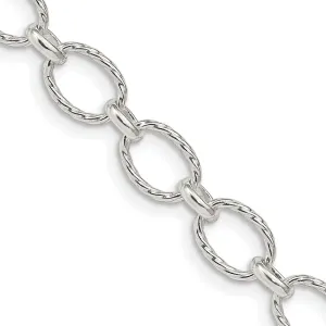 Silver Polished 6.10-mm Fancy Rolo Chain