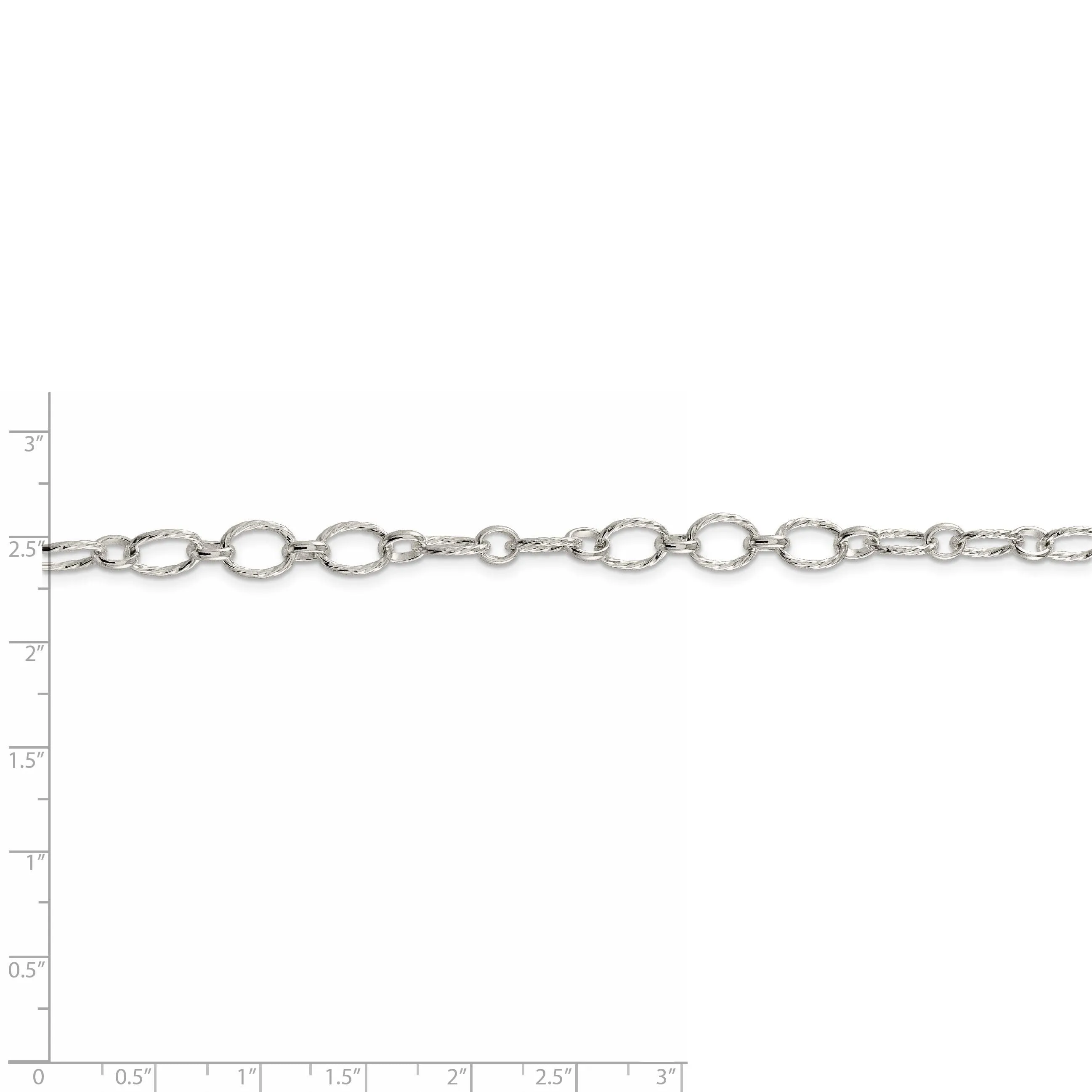 Silver Polished 6.10-mm Fancy Rolo Chain