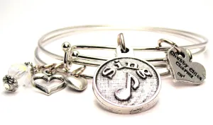 Sing With Music Note Expandable Bangle Bracelet Set