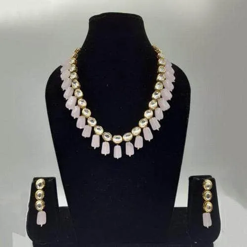 Single Line Kundan Beads Necklace Set