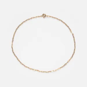 Solid Gold Paperclip Anklet