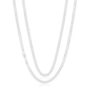 Sterling Silver 60cm Bevel Diamond Cut Curb Chain