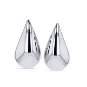 Sterling Silver Puffy Teardrop Earrings