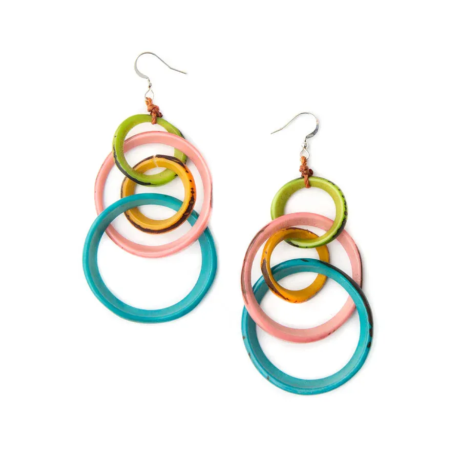 Tagua Yazmine Pastel Multi Earrings