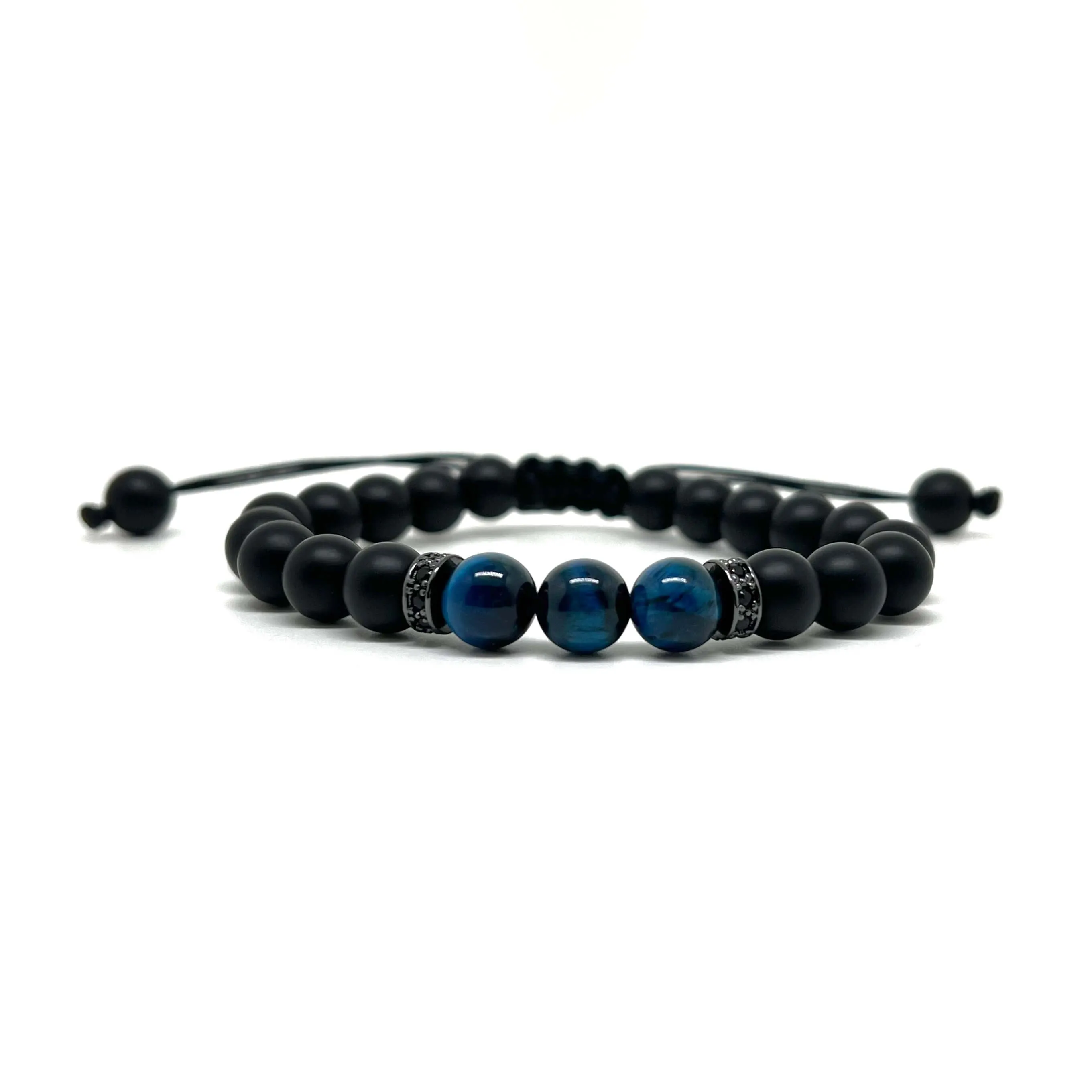 The Black and Blue Tiger Eye thread bracelet